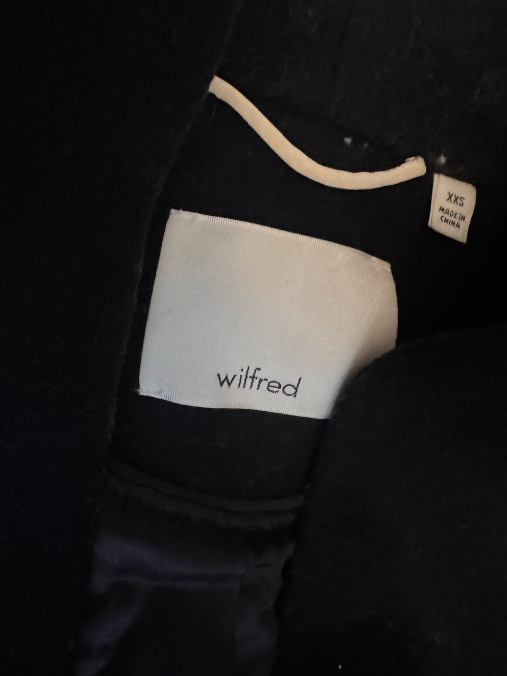 Aritzia Wilfred Cocoon Coat Black Wool Cashmere - Picture 3 of 5